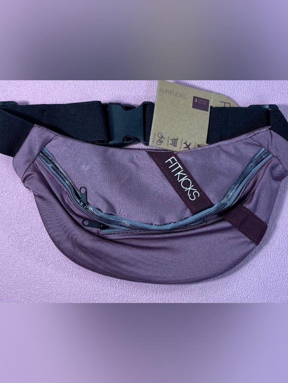FITKICKS Women’s Plum Purple Belt Bag – Hands-Free Carry